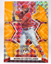 2022 Panini Mosaic Baseball Orange Fluorescent Card #66 Nicholas Castellanos