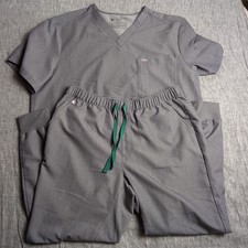 NEW Figs Scrub Set Men's - Leon Top XL, Tansen Joggers L/S Short - Graphite Grey