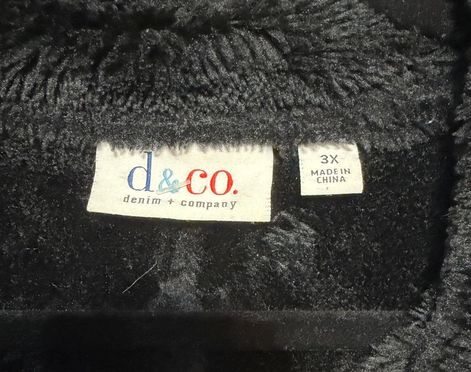 Chaleco elegante forrado de piel de oveja D&Co para mujer talla 3X gamuza vegana minimalista acogedor Foto 4 de 4