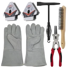 VASTOOLS Welding Accessories,6pc,Chipping Hammer 10.5",Leather Welding Gloves...