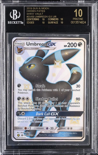 2019 POKEMON S&M HIDDEN FATES SHINY VAULT #SV69 UMBREON GX BGS 10 BLACK LABEL