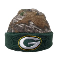 Green Bay Packers NFL Team Apparel Beanie Green Brown Camo One Size Cuffed Hat
