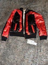 Disney Marvel Black Widow Reversible Jacket Youth 7/8 Black Red Silver Pocket