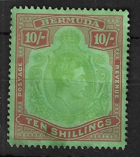 Bermuda KGVI 10/ (10s) Stamp Mint