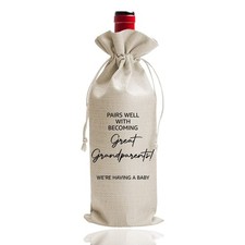 Were Having a Baby Wine Bag, Pregnancy Announcement, Great Grandparents Gift