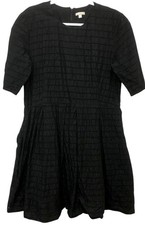 Gap 18 dress black embroidered pierced lined back zipper short sleeve