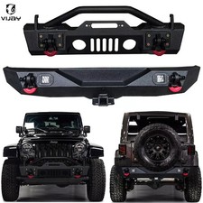 Vijay For 2007-2018 Jeep Wrangler Jk New Steel Stubby Frontrear Bumper Wleds