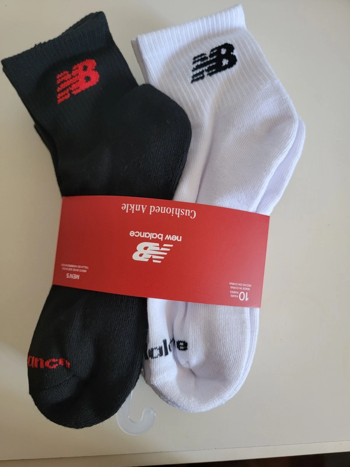 New Balance 10pk Cushioned Ankle Socks Size Large 8-12.5 Mens NWT