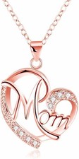 Mothers Day Birthday Gift for Mom, Mother Necklace Pendant for Women Love Heart