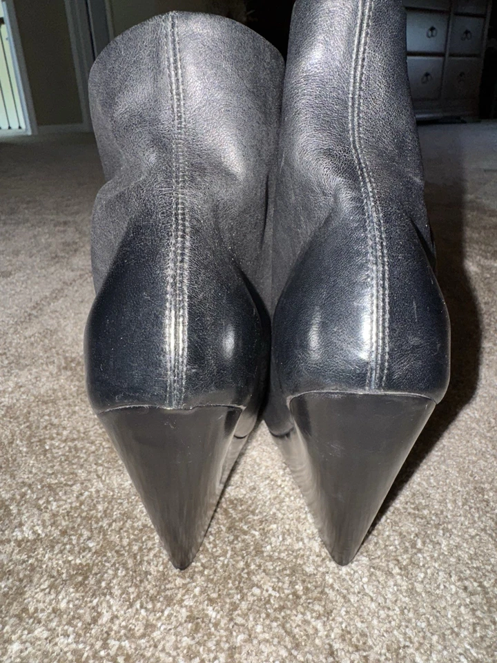 Botines MARSELL de cuero negro con tacón de cuña ITALIA, talla 39/8,5, NUEVOS Foto 3 de 4