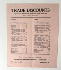 Gundlach-Manhattan Optical Trade Price List  Flyer for Emil Wide Angle Lenses