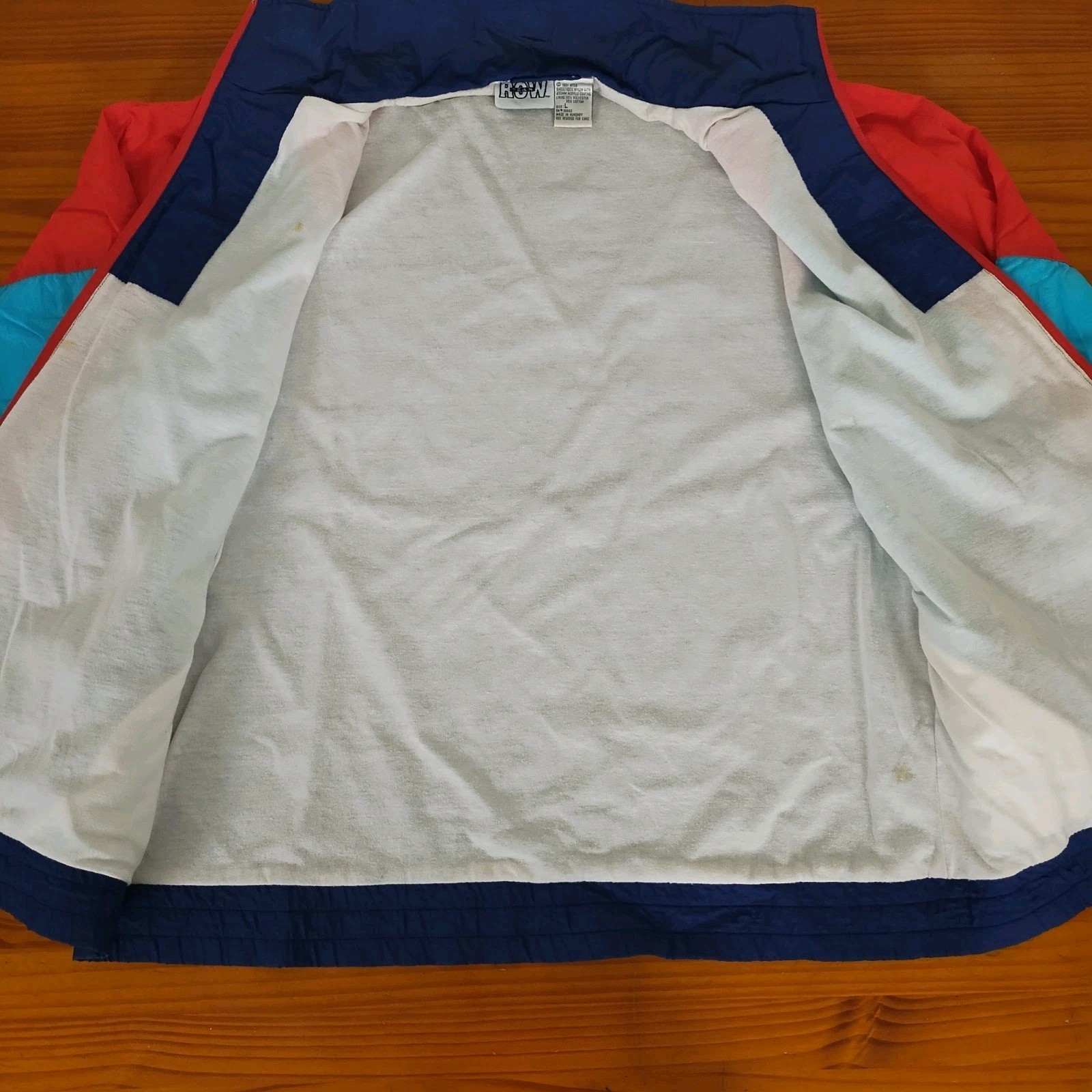 FILA Giacca a vento vintage Row Team uomo XL multicolore foderata a blocchi full zip retrò anni 90 usata in ottime condizioni