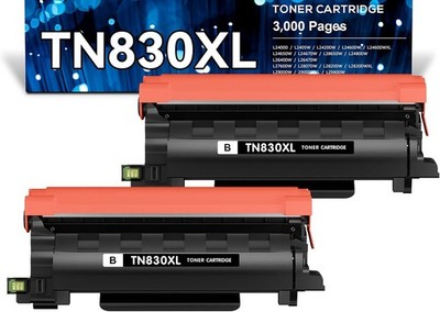 Compatible TN830XL Toner Replacement for Brother HL MFC DCP-Series Black 2-Pack