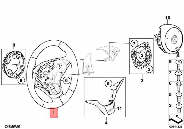 BMW E60 E63 SMG M Steering Wheel out of Lane Warning Leather or  