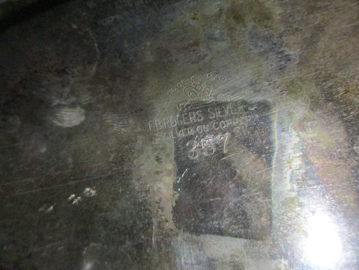 FB Rogers Silver Co 357 Roll Top Butter Dish Server Lion Head Legs