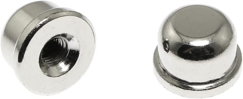 Pair (2) Knob Lamp Shade Finials, 1/2" H Nickel Plated Cast Metal-1/4"-27 Thread - Picture 6 of 7