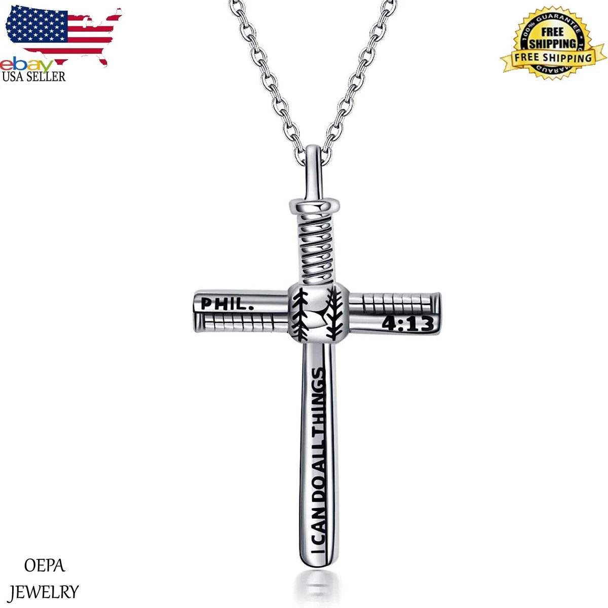 Baseball Bat Cross Necklace Rose Gold – Forgiven Jewelry