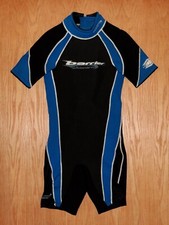 Vtg Mens Skiwarm 3.2mm black  blue shorty 1/2 half wetsuit size Small
