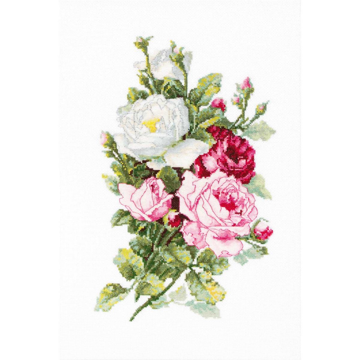 Luca-S counted Cross Stitch kit ""Bouquet of Roses"", 21,5x33,5cm, DIY