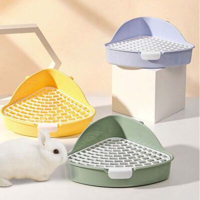 Rabbit Pet Litter Box Tray Removable Grate For Small Animal Bunny