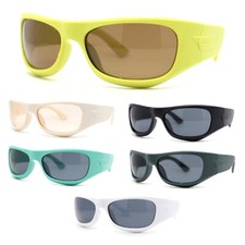 90s Styling Sport Wrap Runway Trend Plastic Sunglasses