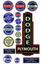 1:87 HO scale model vintage Dodge car automobile service signs