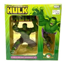 Kurt Adler The Incredible Hulk Mavel 2 Piece Xmas Holiday Ornament Set 2003