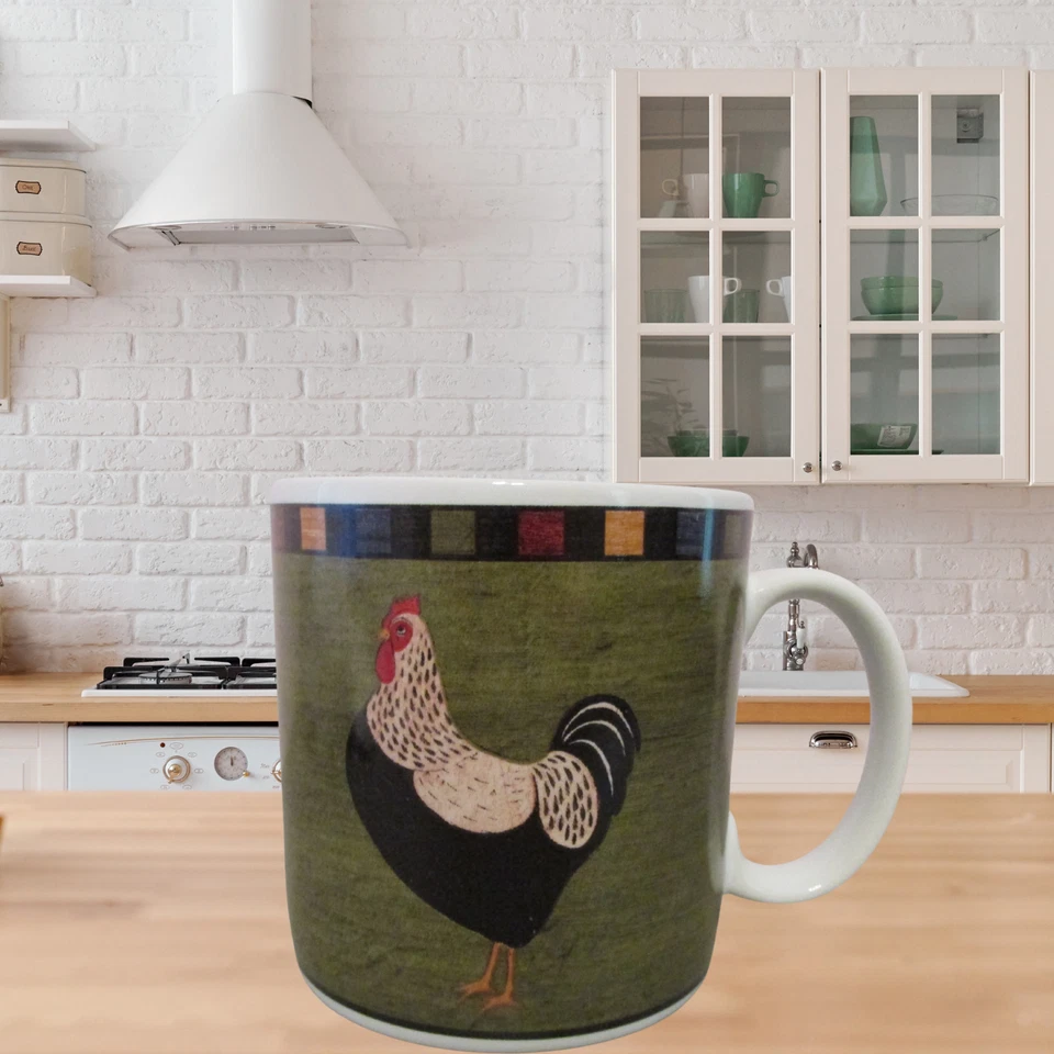 Juego de tazas de café Brandon House Sakura Country Quartet rojo/verde gallo Foto 4 de 4