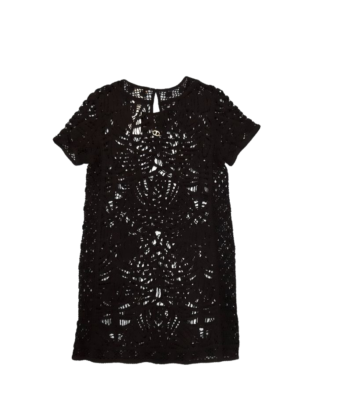 twinset crochet dress Short crochet dress Woman, Black
