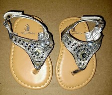 Rugged Bear Silver Baby Sandals Size 2. Sku 64289. Preowned but look great