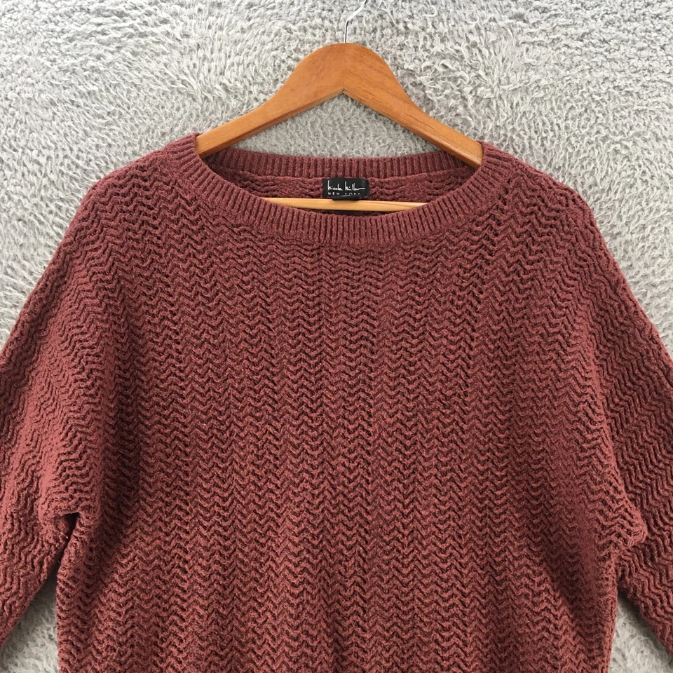 Suéter Suéter Nicole Miller para Mujer M Marrón Mezcla Viscosa Manga Larga Tejido Foto 2 de 4