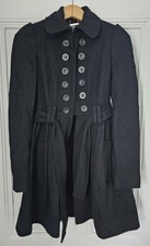 Smart Military Style Lipsy London Coat In Black, Size 6.