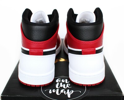 Nike Air Jordan 1 Retro Mid Chicago White Toe Red Black UK 3 4 5 6 7 8 US  New | eBay