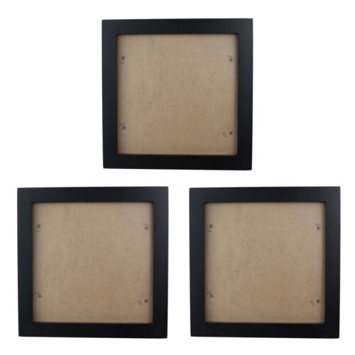 Cornice fotografica 3X3X quadrata spessa legno di pino cornice (nero, 6) H6E4 - Foto 1 di 3