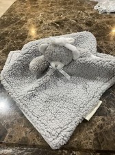 Blankets Beyond Grey Bear White Pacifier Loop Baby Lovey Security Blanket Gray