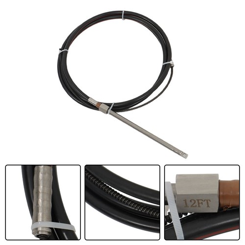 Kit fueraborda sistema de dirección giratorio barco cable dirección 12 pies marino con cable de dirección de 12" - Imagen 10 de 20
