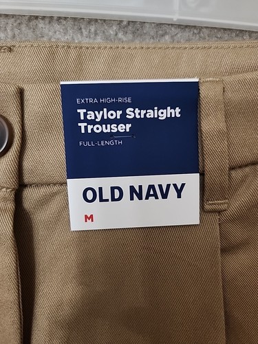 Old Navy Taylor Cargo Pants Womens M Tan Brown Trouser Straight Pleated NEW - Picture 8 of 14