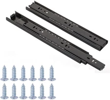 Drawer Slides, 12 Inches, 1-Pair - black New