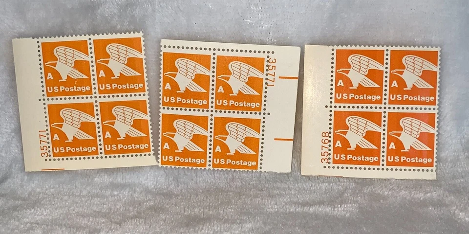 1978 US Postage Stamp A Rate Eagle 3 Plate Block Of 4  15c Scott #1735 - Image 2 of 4