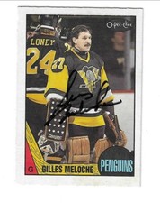 Gilles Meloche 1987-88 O-Pee-Chee Card # 107 Signed