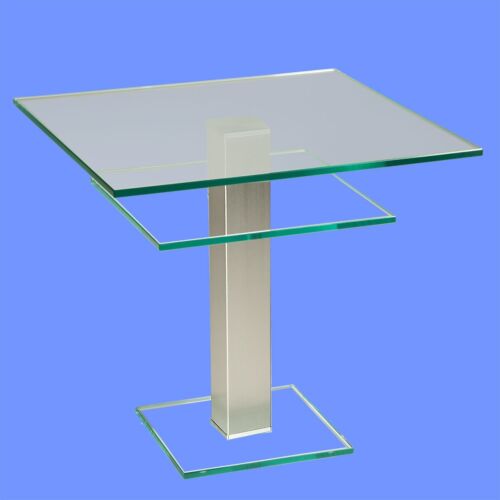 BR-B4291 Supplies. 60x60 cm satin glass + shelf height 54 cm 80x80 mm stainless steel column-