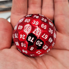 Solid Metal Red D100 DND Dice Polyhedral 100 Sided Die Dungeons and Dragons RPG