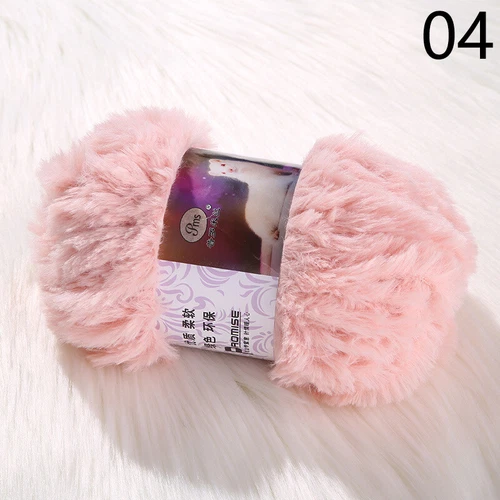 50g weicher Kunstfell Nerz Fleece Mischgarn Faden für Pullover Schal Handstricken - Bild 12 von 36