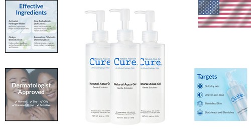 Cure by Toyo Aqua Gel Exfoliator | 3-Pack Non-Abrasive for Sensitive Skin - Picture 2 of 9