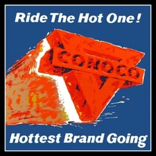 CONOCO Gasoline - Ride the Hot One! NEW Sign 40" Dia. Square USA STEEL XXL Size