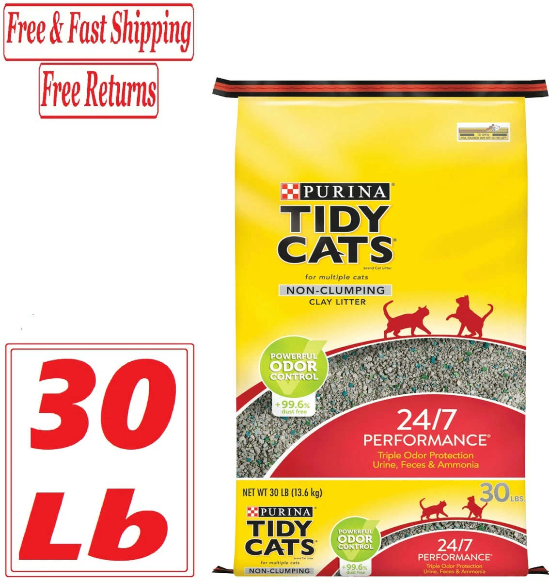 Purina Tidy Cats Non Clumping Multi Cat Litter 30 Lb. Bag 24 7