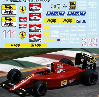 1/20 Decals for FERRARI 641/2 F1-90 F190 F1 1990 PROST MANSELL TB