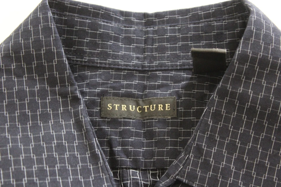 NWT Structure Geometric LONG SLEEVE SHIRT Small S 15 x 33/34 - Image 4 of 4