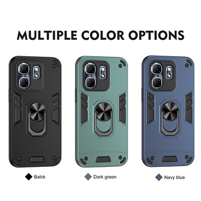 Hybrid Lens protection Ring stand Armor Back case For Infinix Hot 50i  Smart