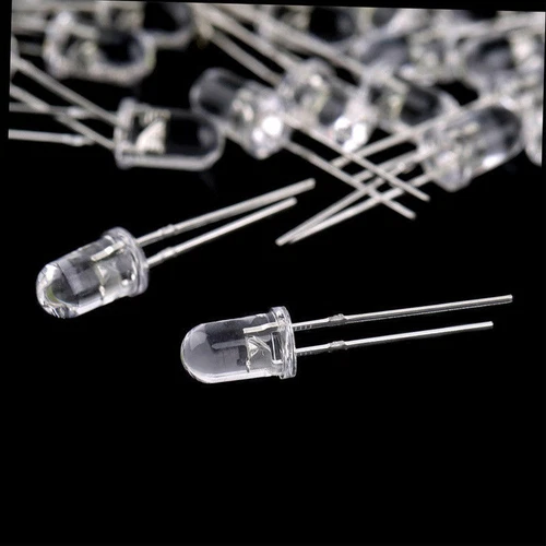 100pcs white bright LED light lamp bulb emitting diodes 15000MCD l l